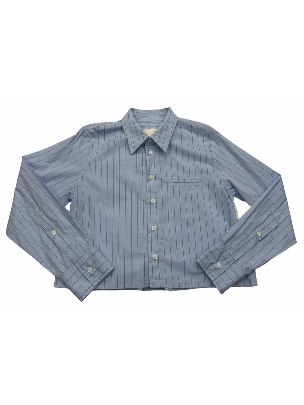 Citizens of Humanity Fino Cropped Pinstripe Button Up Shirt Blue Size XS